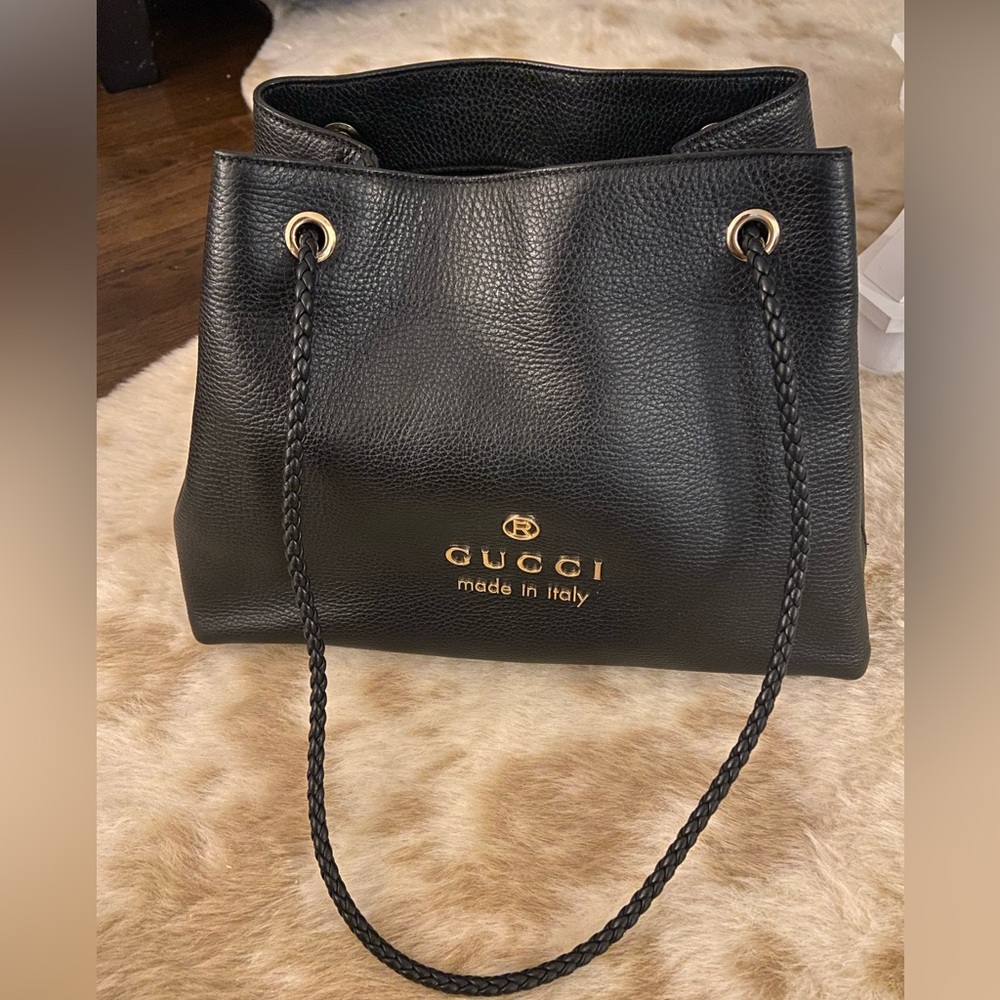 Gucci Calfskin Medium Braided Handle Gifford Tote